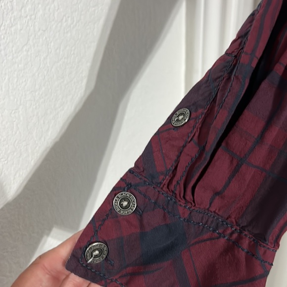 Buckle Black Men’s Athletic Fit Stretch Plaid Button Down Shirt Embroidered XXL - Picture 6 of 13